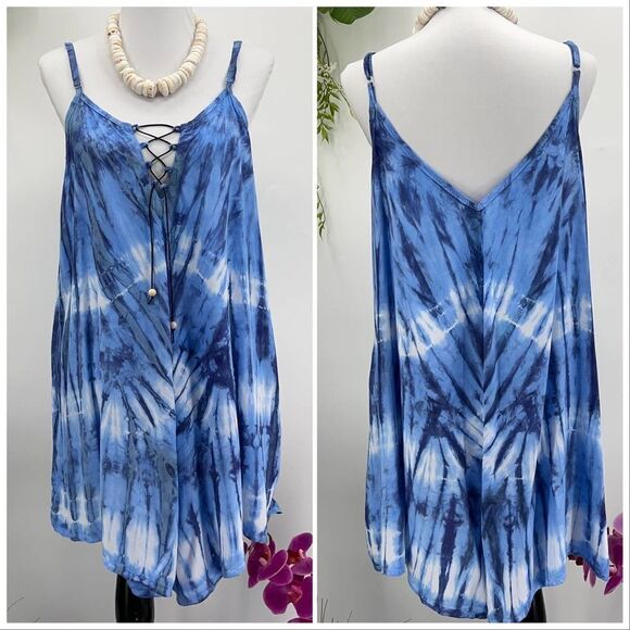 Beach Boho Romper Gypsy Overall Wide Leg The Kau wela Mini Romper Black & White - Picture 3 of 14